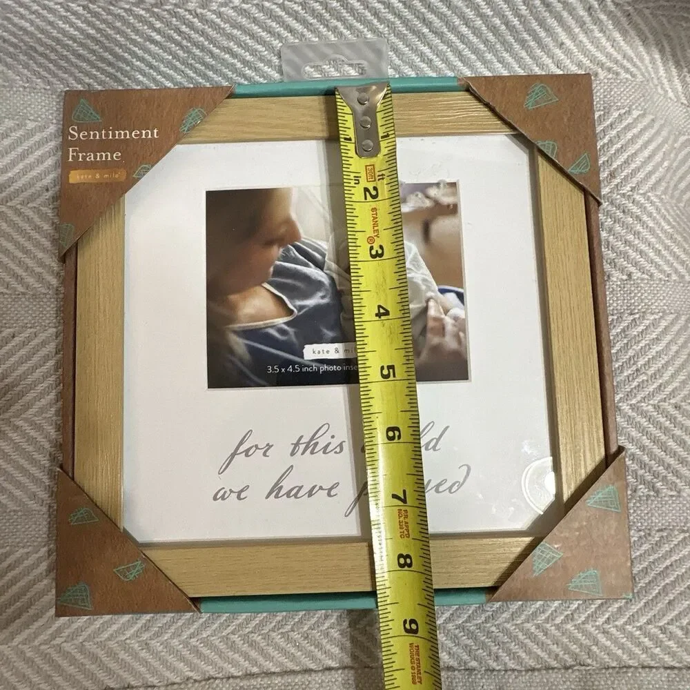 Kate & Milo Wooden Sentiment Picture Frame “For This Child We Have Prayed”